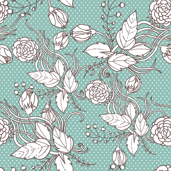 Bloemen naadloos patroon — Stockvector