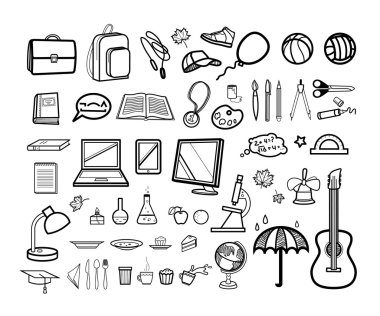 Modern okul Icon set