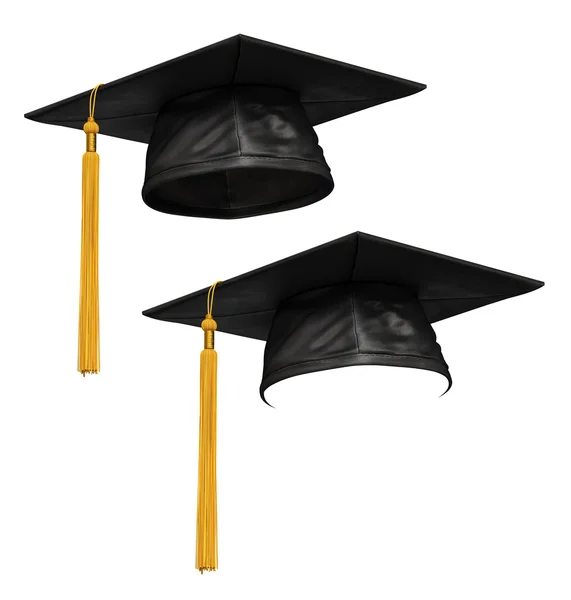 3D render of black graduation cap — Stock Photo, Image