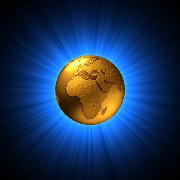 Brilhando símbolo globo de ouro — Fotografia de Stock