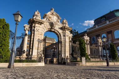 buda Kalesi Budapeşte'de eski tarihsel Iron gate