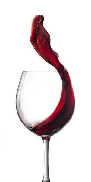 Copa con salpicadura de vino tinto —  Fotos de Stock