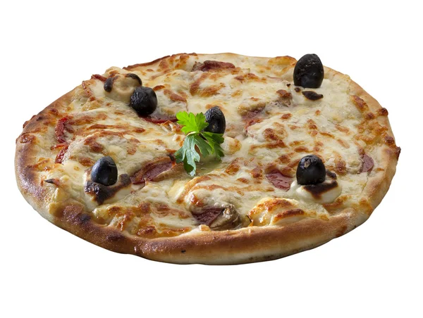 Pizza geïsoleerd op een witte achtergrond — Stockfoto