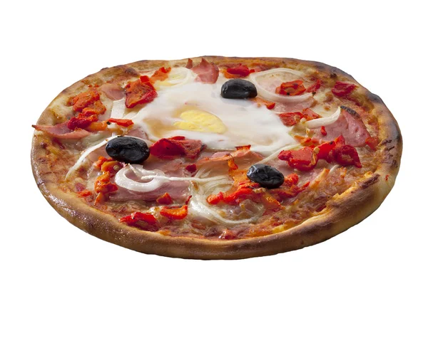 Pizza geïsoleerd op een witte achtergrond — Stockfoto