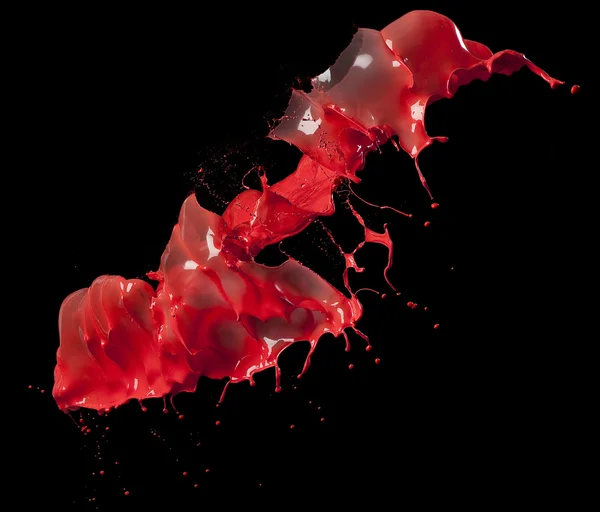 Πιτσιλιές κόκκινου χρώματος που απομονώνονται σε μαύρο φόντο — Φωτογραφία Αρχείου