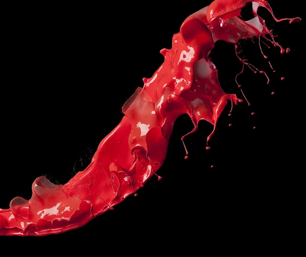 splashes of red paint isolated on black background