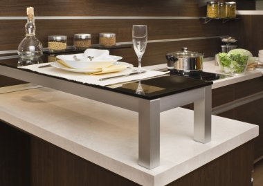 modern mutfak gıda ile bir parçası