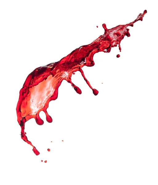 Salpicaduras de líquido transparente rojo — Foto de Stock