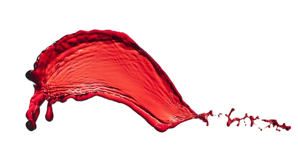 Spritzer roter, transparenter Flüssigkeit — Stockfoto