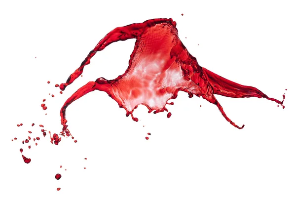 Éclaboussures de liquide transparent rouge — Photo