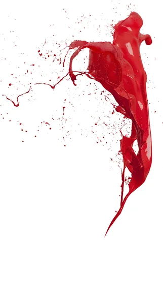 Splashes of red paint isolated on white background — Stock Photo, Image