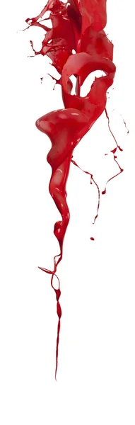 Spritzer roter Farbe isoliert auf weißem Hintergrund — Stockfoto