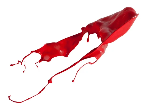 Splashes of red paint isolated on white background — Stock Photo, Image