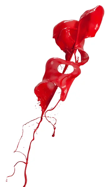 Splashes of red paint isolated on white background — Stock Photo, Image