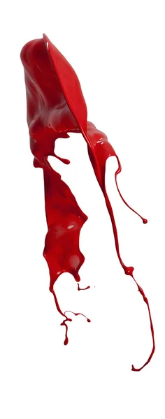 Salpicos de tinta vermelha isolada no fundo branco — Fotografia de Stock