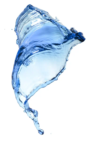 Flying splash blue liquid on a white background — Stock Photo, Image