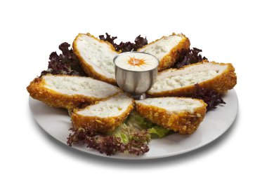 dilim kızarmış tavuk sosu ile