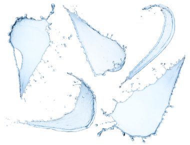 Beyaz arka plan üzerinde izole mavi sıvı sıçrama