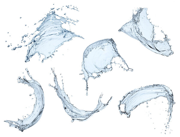 blue liquid splash isolated on white background