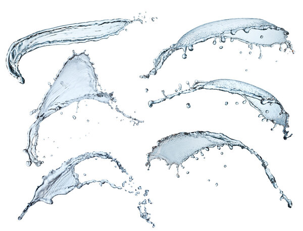 blue liquid splash isolated on white background