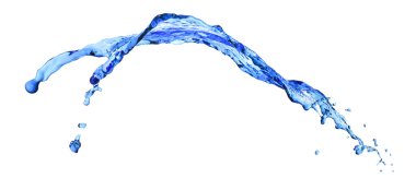 Beyaz arka plan üzerinde izole koyu mavi sıvı sıçrama