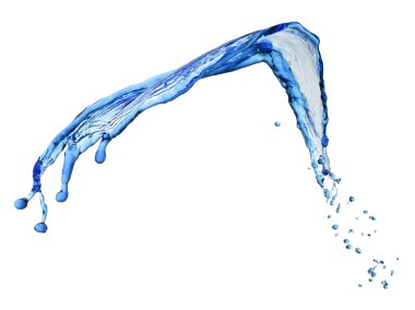 Beyaz arka plan üzerinde izole koyu mavi sıvı sıçrama