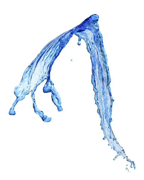 白い背景上に分離されて暗い青い液体スプラッシュ — ストック写真