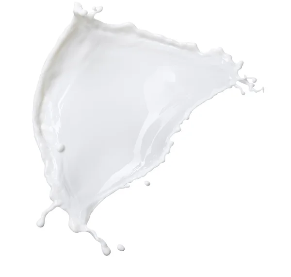Białe mleko na białym tle — Zdjęcie stockowe