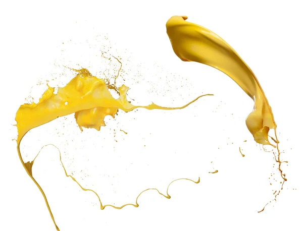 Yellow paint splash collection — Stock Photo, Image