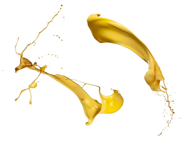 Yellow paint splash collection — Stock Photo, Image