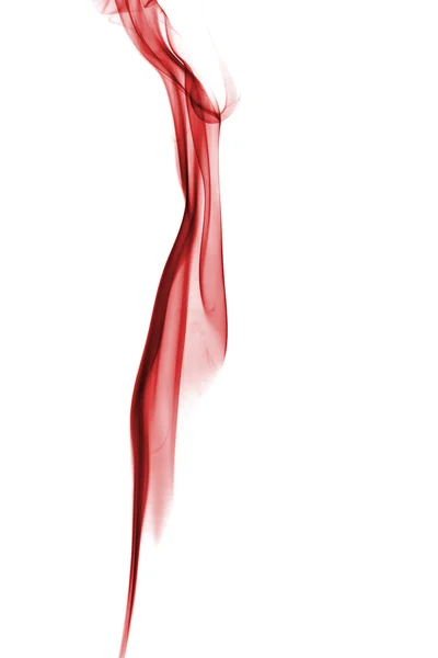 흰색 배경에 고립 된 추상 붉은 연기 — 스톡 사진