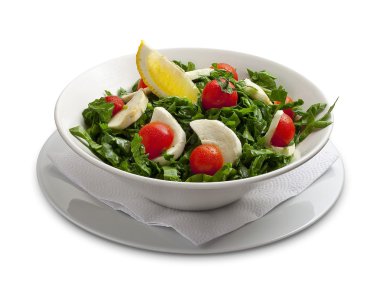 Healthy salad with mozarella chease and tomato clipart