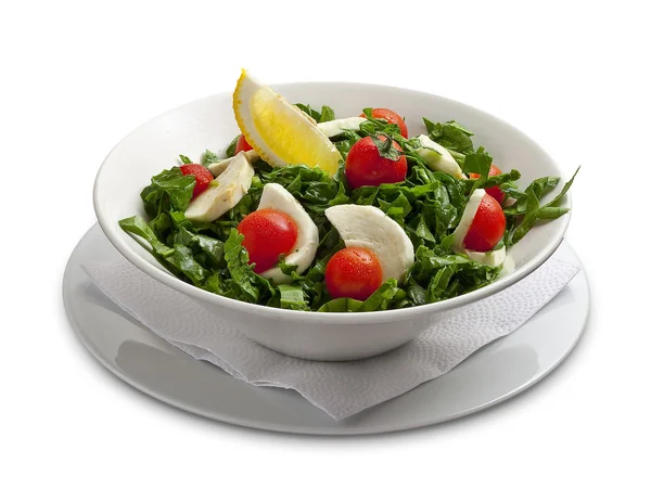 Healthy salad with mozarella chease and tomato — Stock Photo, Image