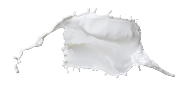 Leche blanca aislada sobre fondo blanco — Foto de Stock