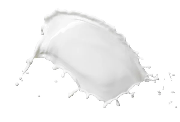 Leche blanca aislada sobre fondo blanco —  Fotos de Stock