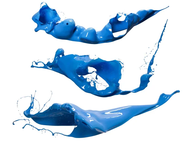 Брызги синей краски — стоковое фото