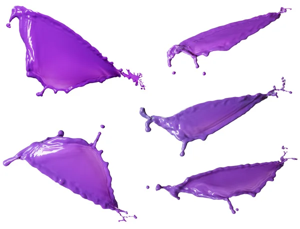 Purple liquid splash collection — Stock Photo, Image