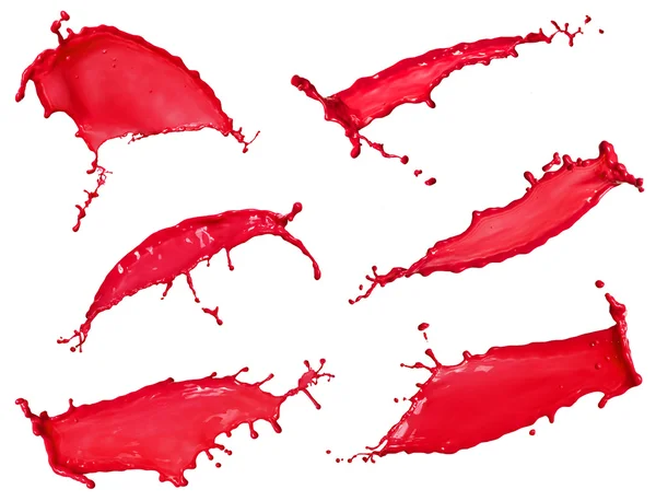 Red liquid splash collection — Stock Photo, Image