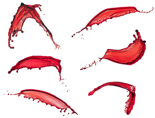 흰색 배경에 고립 된 빨간 물 스플래시 컬렉션 — 스톡 사진
