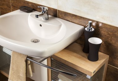 modern banyo lavabo ve Aksesuar detay