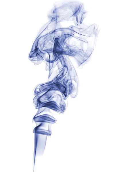 Astratto fumo blu scuro isolato su sfondo bianco — Foto Stock