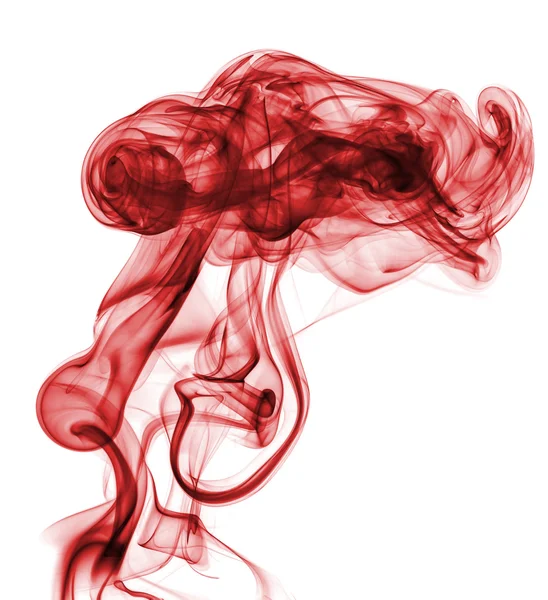 Abstrakter roter Rauch isoliert auf weißem Hintergrund — Stockfoto