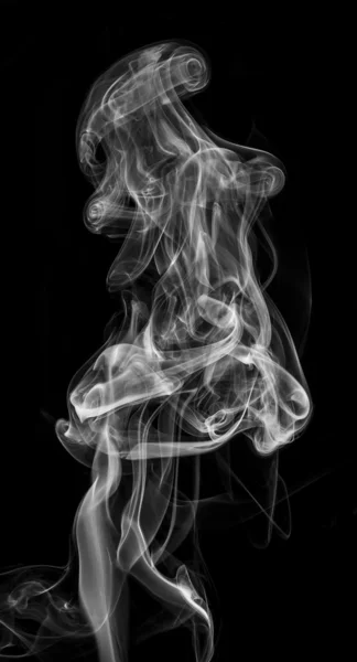 Dym czarny tło na białym tle — Zdjęcie stockowe