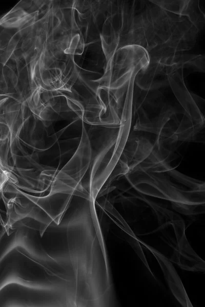 Abstrakt røg isoleret sort baggrund - Stock-foto