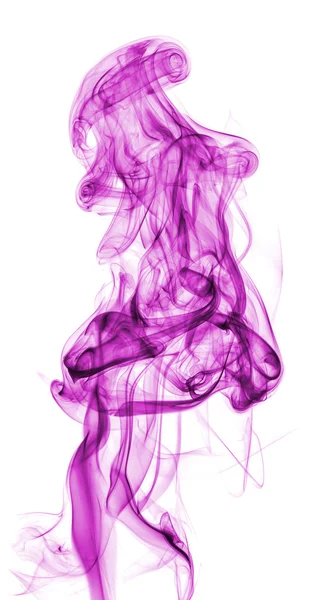 Lila abstrakt rök isolerad på vit bakgrund — Stockfoto