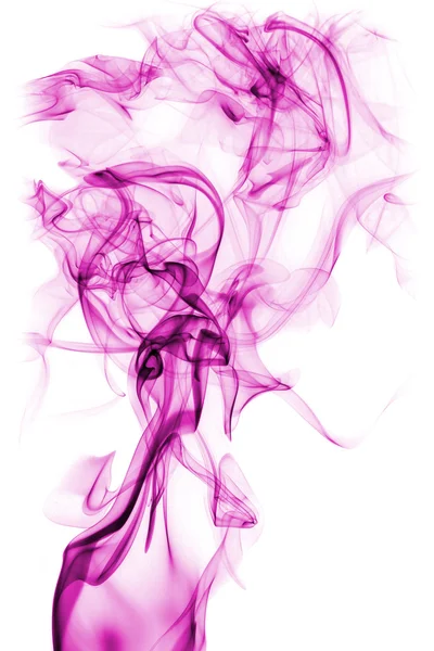 Humo abstracto púrpura aislado sobre fondo blanco — Foto de Stock