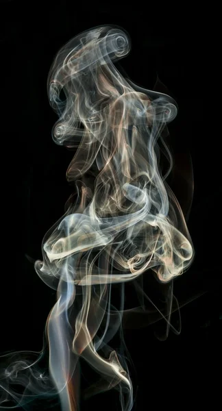 Color humo abstracto aislado fondo negro —  Fotos de Stock