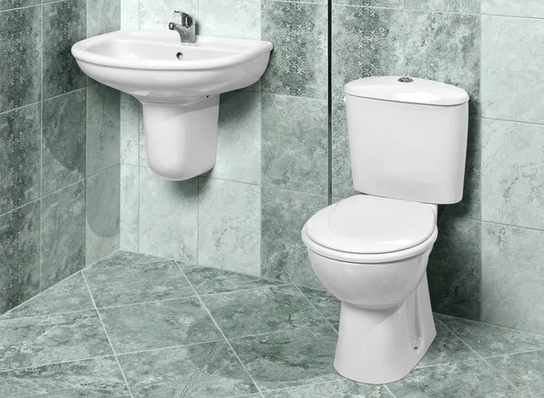 Szczegóły nowoczesne łazienki wnętrza w zielony marmur — Zdjęcie stockowe