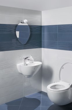 lüks banyo modern tuvalet ve lavabo detay