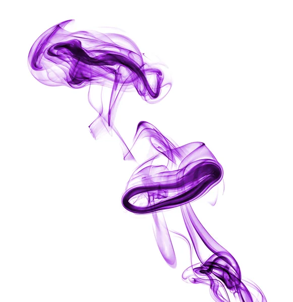 Fumo astratto viola isolato su sfondo bianco — Foto Stock